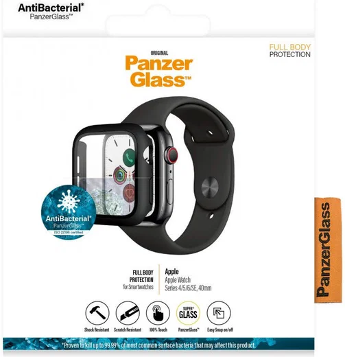 PanzerGlass Full Body Apple Watch 40MM Hoesje Antibacterieel Zwart afbeelding 11