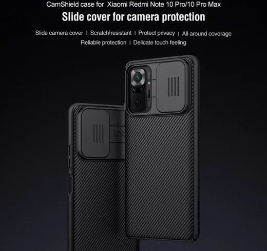 Nillkin CamShield Xiaomi Redmi Note 10 Pro Hoesje Camera Slider Zwart afbeelding 6
