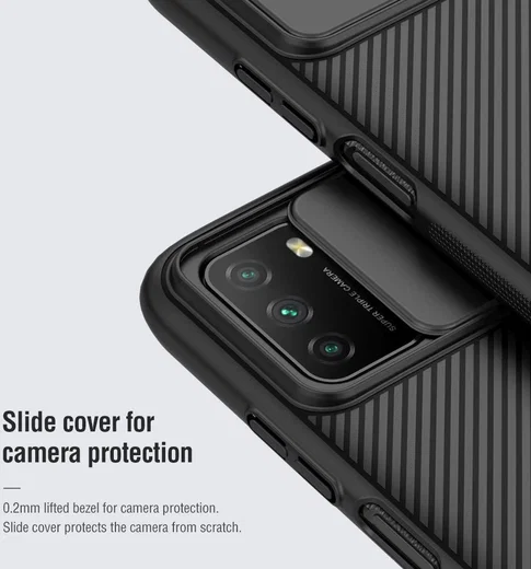 Nillkin CamShield Xiaomi Poco M3 Hoesje met Camera Slider Zwart afbeelding 6