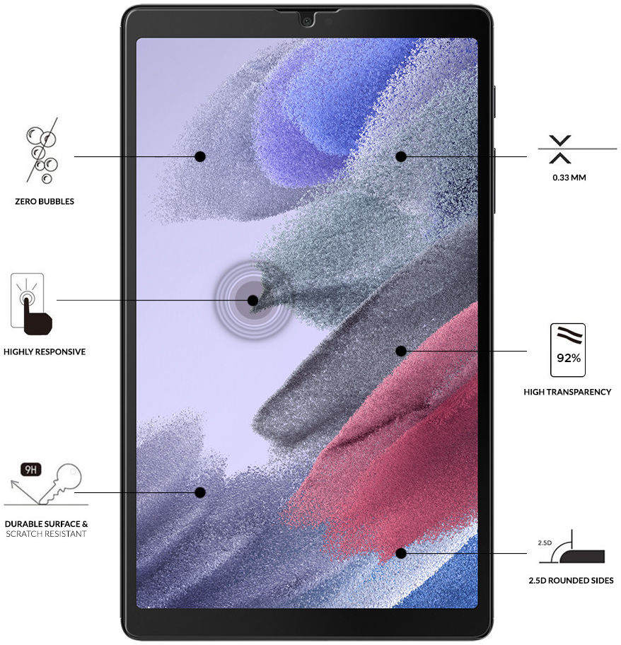 Eiger Samsung Galaxy Tab A7 Lite Tempered Glass Case Friendly Plat afbeelding 2