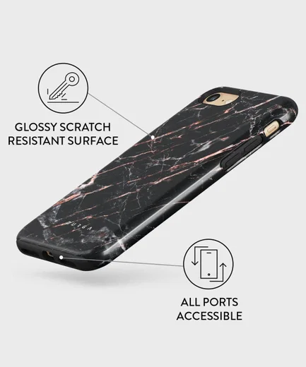 Burga Tough Case iPhone SE (2020/2022)/8/7 Hoesje Rose Gold Marble afbeelding 5