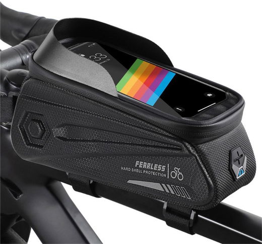 Universele Spatwaterdichte Fiets Telefoonhouder Tasje Smartphone Zwart afbeelding 1