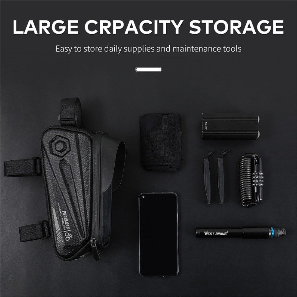 Universele Spatwaterdichte Fiets Telefoonhouder Tasje Smartphone Zwart afbeelding 5