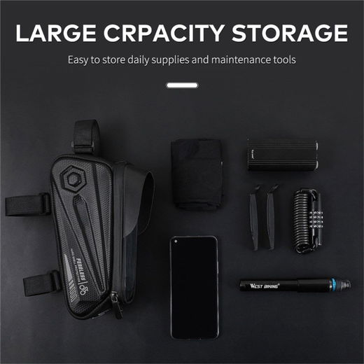 Universele Spatwaterdichte Fiets Telefoonhouder Tasje Smartphone Zwart afbeelding 5