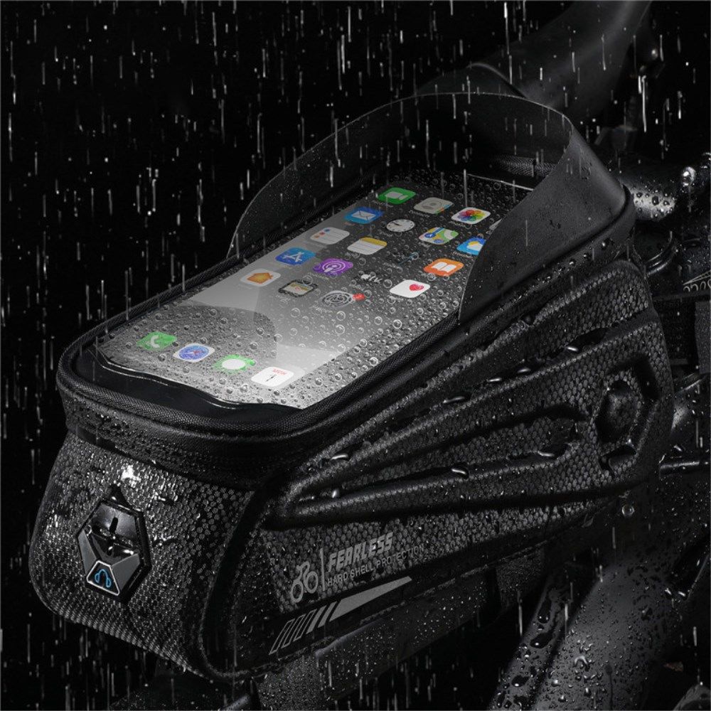 Universele Spatwaterdichte Fiets Telefoonhouder Tasje Smartphone Zwart afbeelding 8