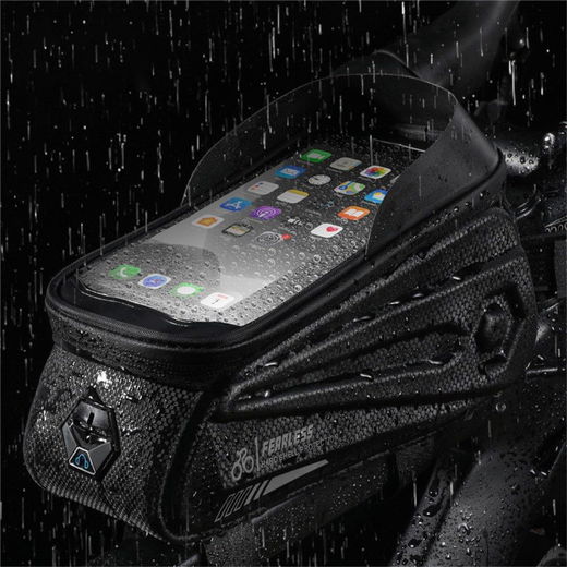 Universele Spatwaterdichte Fiets Telefoonhouder Tasje Smartphone Zwart afbeelding 8