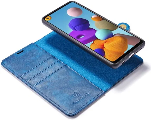 Samsung Galaxy A21s Hoesje 2-in-1 Book Case en Back Cover Blauw afbeelding 1