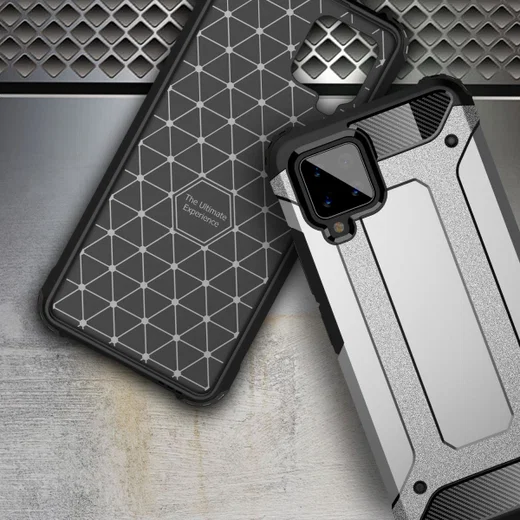 Samsung Galaxy A42 Hoesje Shock Proof Hybride Back Cover Zilver afbeelding 6