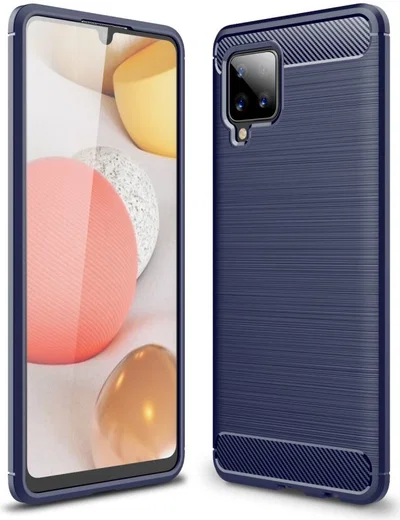 Samsung Galaxy A42 Hoesje Geborsteld TPU Flexibele Back Cover Blauw afbeelding 13