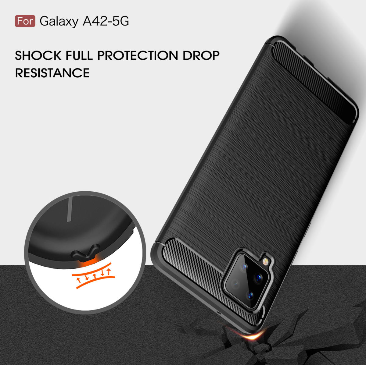 Samsung Galaxy A42 Hoesje Geborsteld TPU Flexibele Back Cover Blauw afbeelding 5