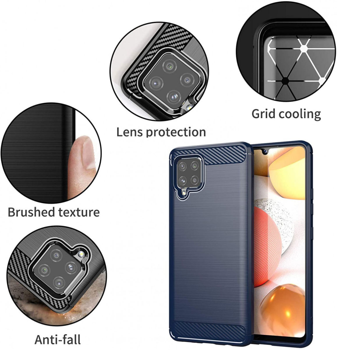 Samsung Galaxy A42 Hoesje Geborsteld TPU Flexibele Back Cover Blauw afbeelding 9