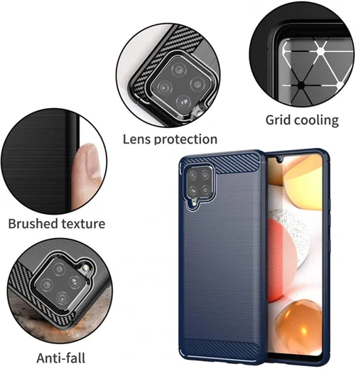 Samsung Galaxy A42 Hoesje Geborsteld TPU Flexibele Back Cover Blauw afbeelding 9