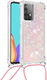 Samsung Galaxy A52 / A52S Hoesje met Koord Shockproof TPU Glitter Roze afbeelding 7