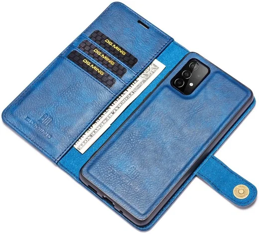 DG Ming Samsung Galaxy A52 / A52S Hoesje 2-in-1 Book Case en Back Cover Blauw afbeelding 2