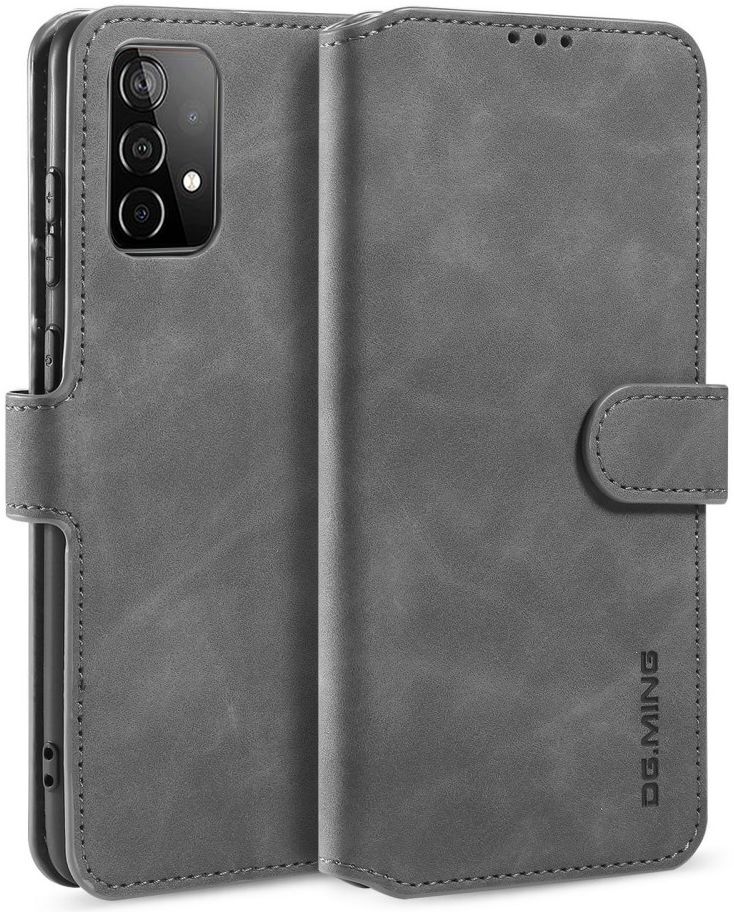 DG Ming Samsung Galaxy A52 / A52S Hoesje Retro Wallet Book Case Grijs afbeelding 2