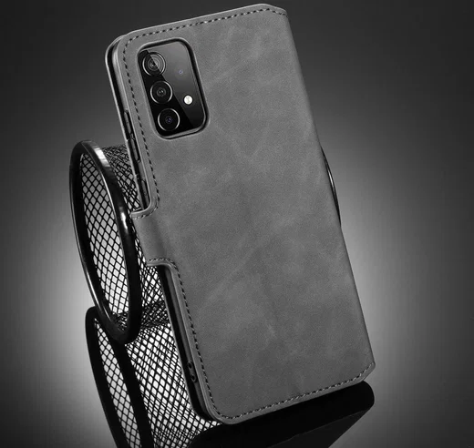 DG Ming Samsung Galaxy A52 / A52S Hoesje Retro Wallet Book Case Grijs afbeelding 9