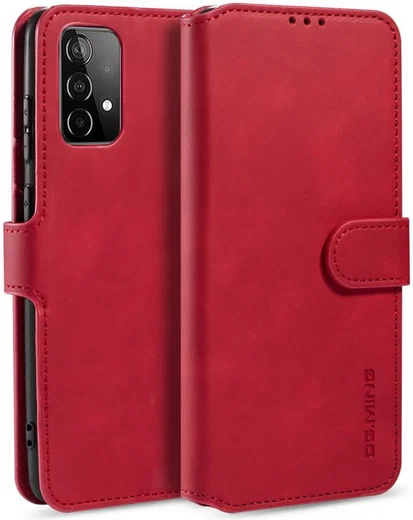 DG Ming Samsung Galaxy A52 / A52S Hoesje Retro Wallet Book Case Rood afbeelding 2