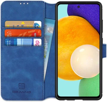 DG Ming Samsung Galaxy A52 / A52S Hoesje Retro Wallet Book Case Blauw