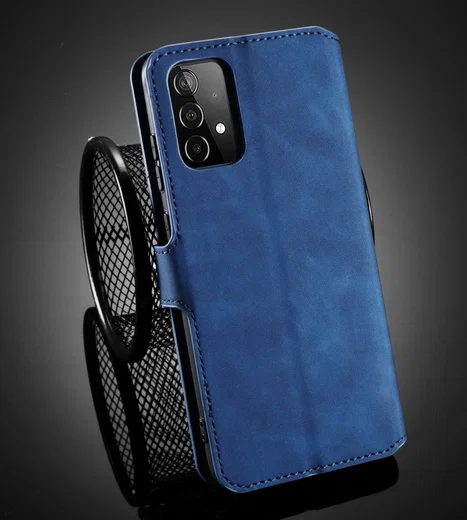 DG Ming Samsung Galaxy A52 / A52S Hoesje Retro Wallet Book Case Blauw afbeelding 14