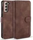 DG Ming Samsung Galaxy S21 Hoesje Retro Wallet Book Case Coffee afbeelding 7