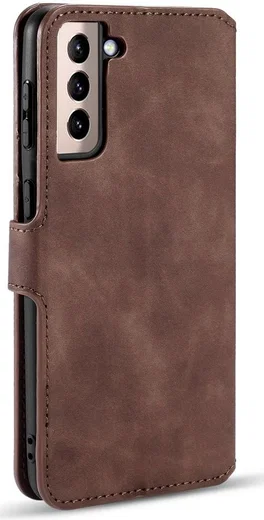 DG Ming Samsung Galaxy S21 Hoesje Retro Wallet Book Case Coffee afbeelding 6