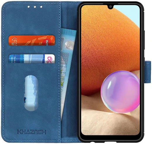 Samsung Galaxy A32 4G Hoesje Wallet Book Case Kunstleer Blauw afbeelding 1