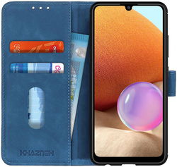 Samsung Galaxy A32 4G Hoesje Wallet Book Case Kunstleer Blauw afbeelding