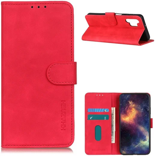 Samsung Galaxy A32 4G Hoesje Wallet Book Case Kunstleer Rood afbeelding 5