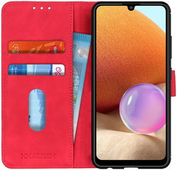 Samsung Galaxy A32 4G Hoesje Wallet Book Case Kunstleer Rood afbeelding