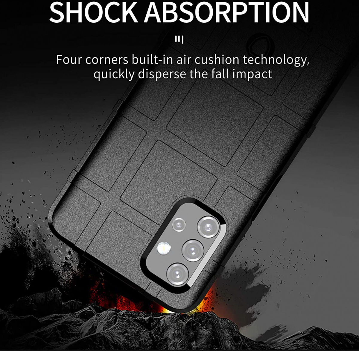 Samsung Galaxy A32 4G Hoesje Shock Proof Rugged Shield Zwart afbeelding 6