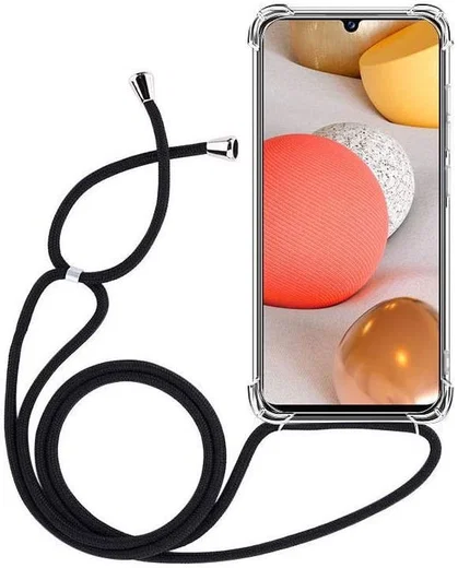 Samsung Galaxy A42 Hoesje met Koord Shockproof TPU Transparant afbeelding 6