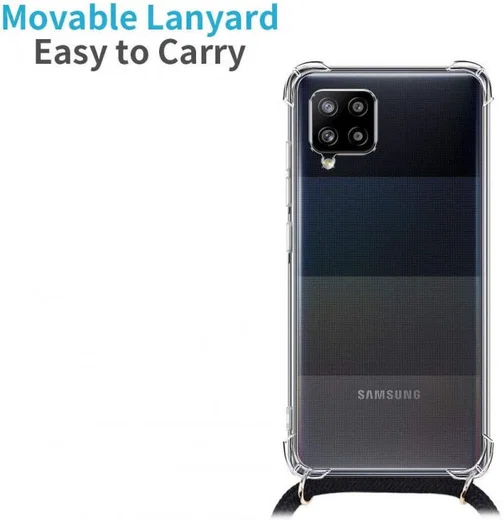 Samsung Galaxy A42 Hoesje met Koord Shockproof TPU Transparant afbeelding 15