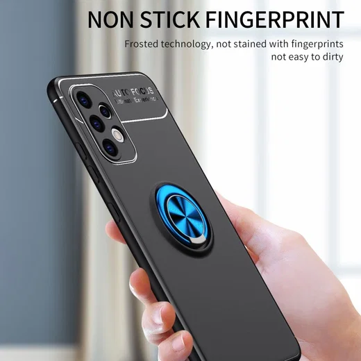 Samsung Galaxy A32 4G Hoesje Metalen Magnetische Ring Kickstand Blauw afbeelding 5