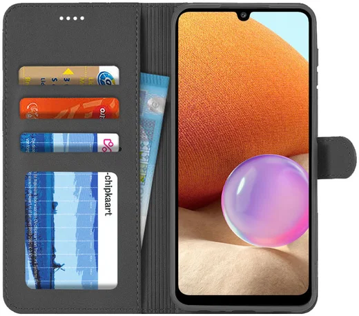 LC.IMEEKE Samsung Galaxy A32 4G Hoesje Portemonnee Book Case Zwart afbeelding 1