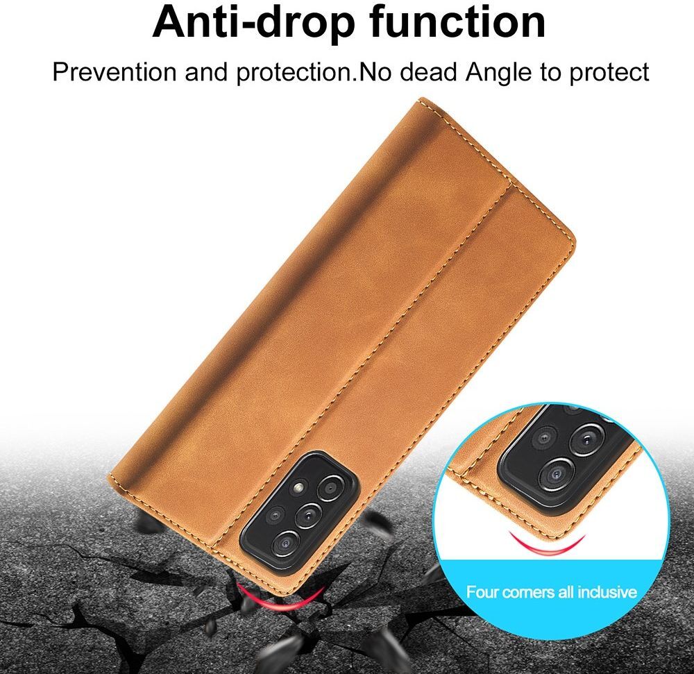 LC.IMEEKE Samsung Galaxy A52 / A52S Hoesje Portemonnee Book Case Bruin afbeelding 8