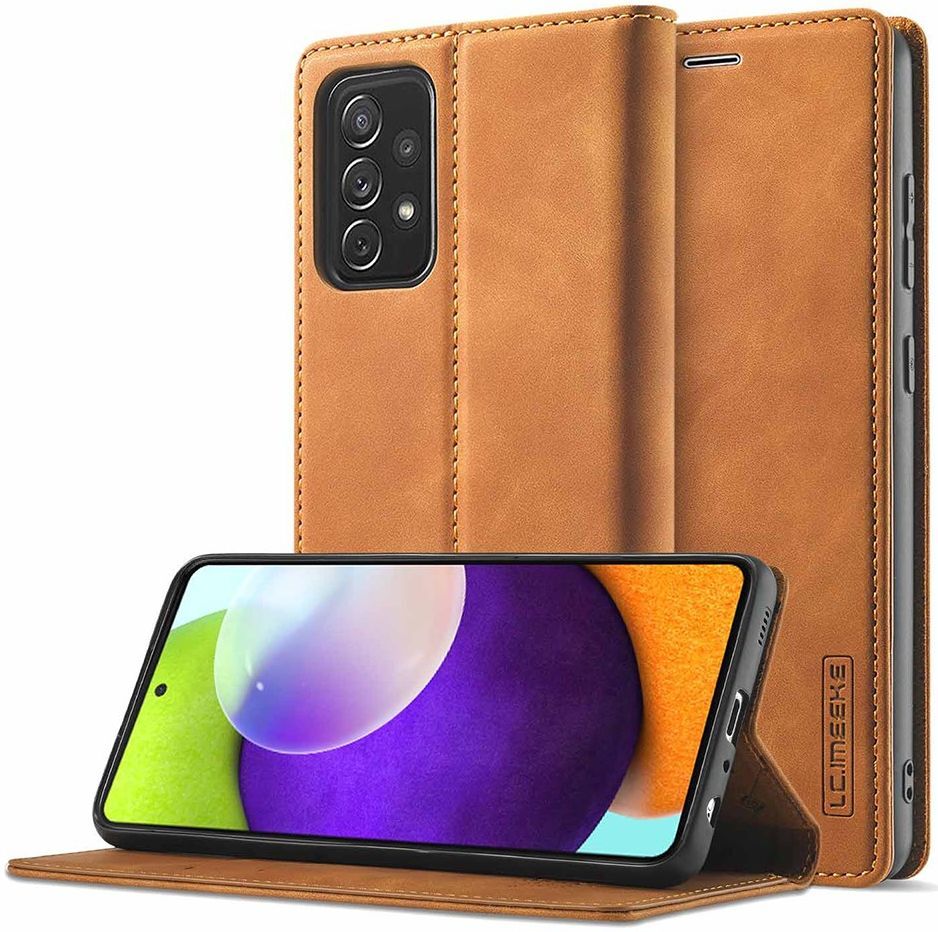 LC.IMEEKE Samsung Galaxy A52 / A52S Hoesje Portemonnee Book Case Bruin afbeelding 10