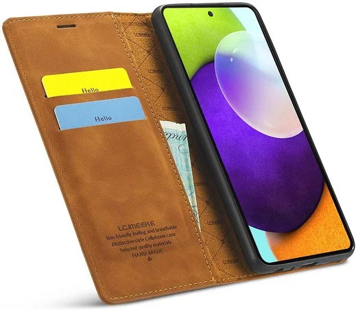 LC.IMEEKE Samsung Galaxy A52 / A52S Hoesje Portemonnee Book Case Bruin afbeelding 11
