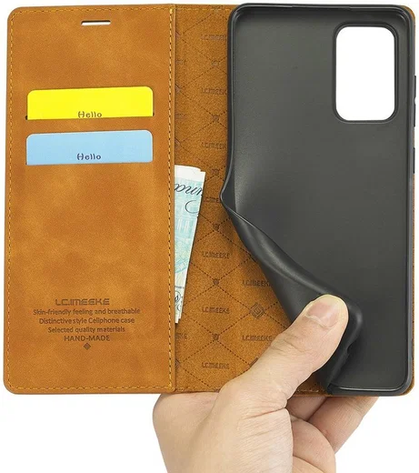 LC.IMEEKE Samsung Galaxy A52 / A52S Hoesje Portemonnee Book Case Bruin afbeelding 2