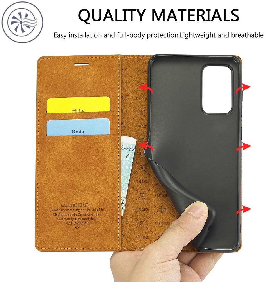 LC.IMEEKE Samsung Galaxy A52 / A52S Hoesje Portemonnee Book Case Bruin afbeelding 6
