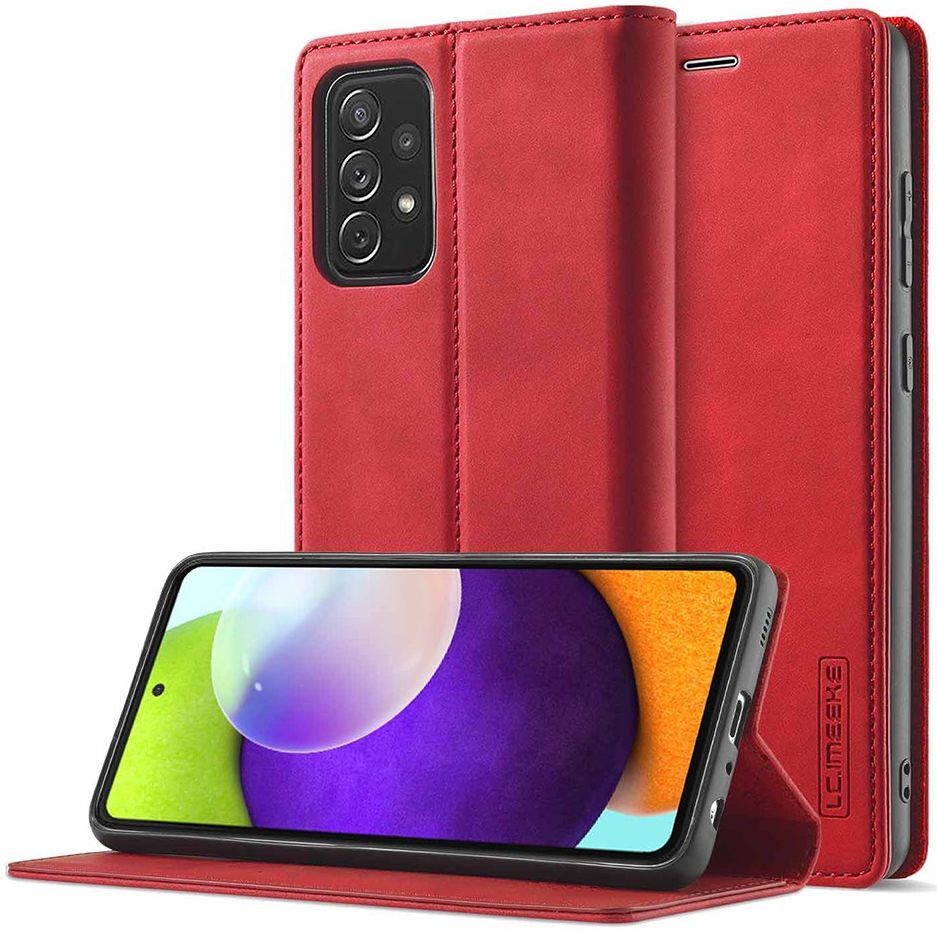 LC.IMEEKE Samsung Galaxy A52 / A52S Hoesje Portemonnee Book Case Rood afbeelding 10