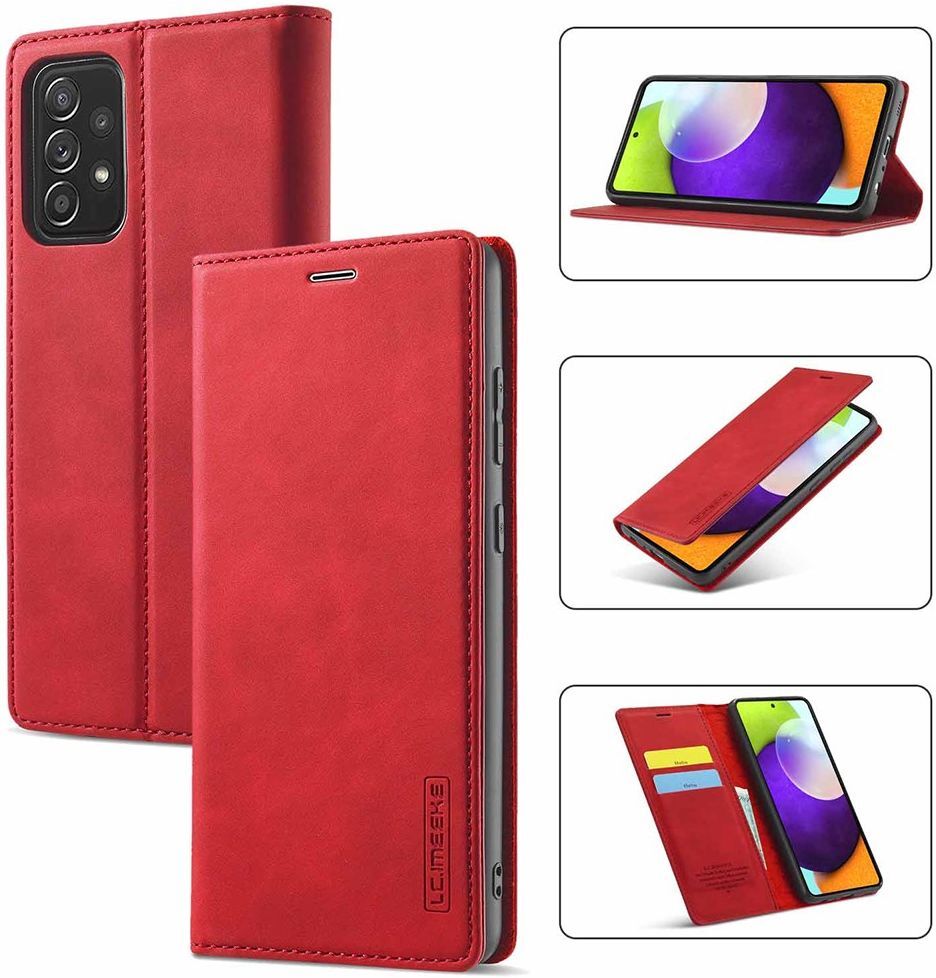 LC.IMEEKE Samsung Galaxy A52 / A52S Hoesje Portemonnee Book Case Rood afbeelding 9