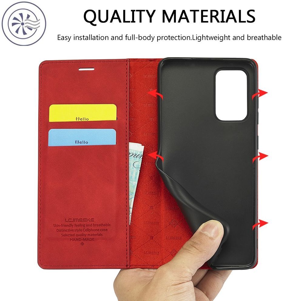 LC.IMEEKE Samsung Galaxy A52 / A52S Hoesje Portemonnee Book Case Rood afbeelding 5