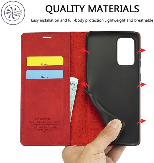 LC.IMEEKE Samsung Galaxy A52 / A52S Hoesje Portemonnee Book Case Rood afbeelding 5