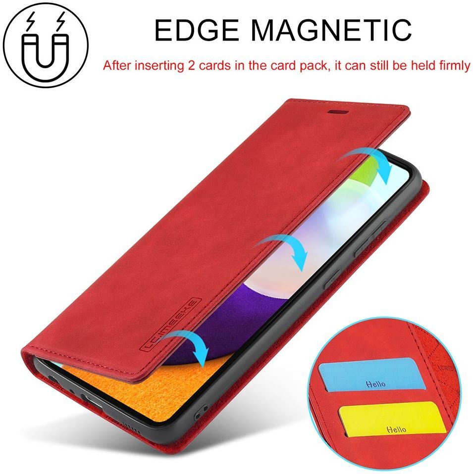 LC.IMEEKE Samsung Galaxy A52 / A52S Hoesje Portemonnee Book Case Rood afbeelding 6