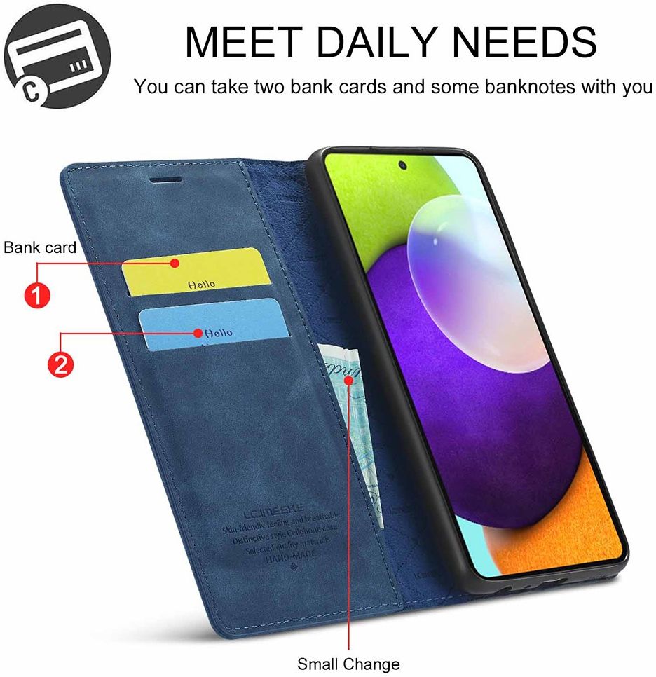 LC.IMEEKE Samsung Galaxy A52 / A52S Hoesje Portemonnee Book Case Blauw afbeelding 8