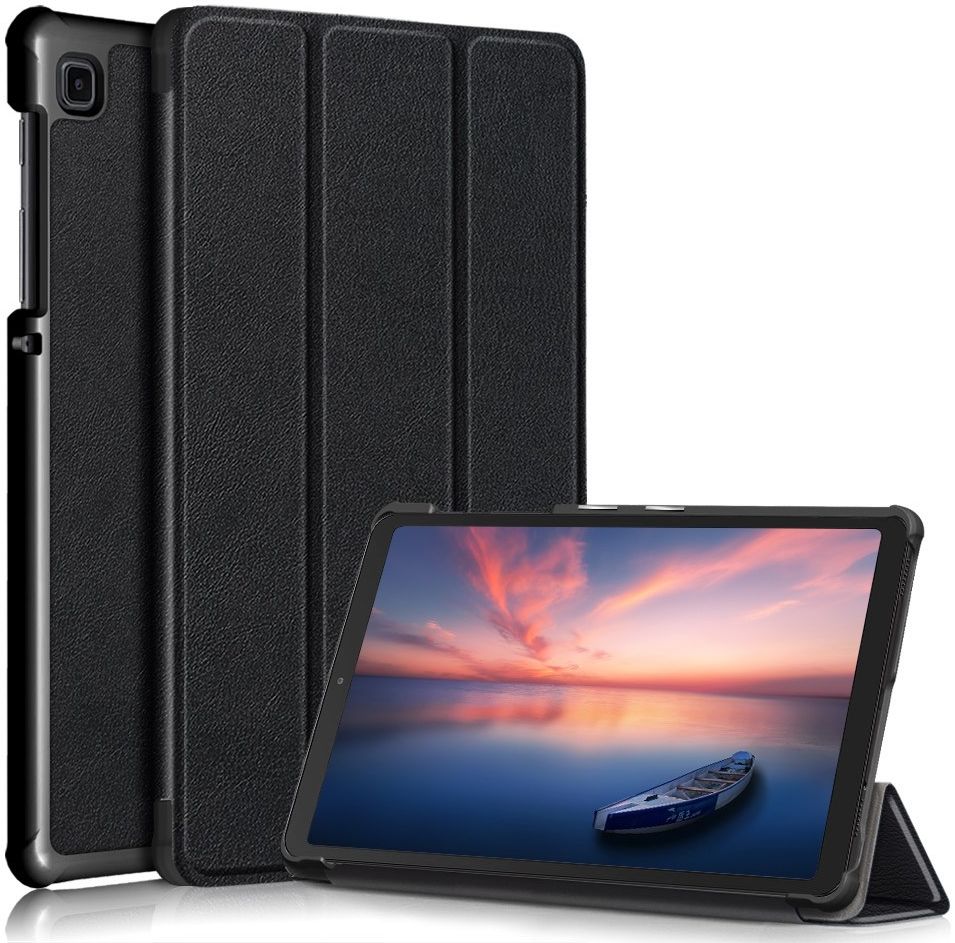 Samsung Galaxy Tab A7 Lite Hoes Tri-Fold Book Case Zwart afbeelding 1
