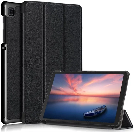Samsung Galaxy Tab A7 Lite Hoes Tri-Fold Book Case Zwart afbeelding 1