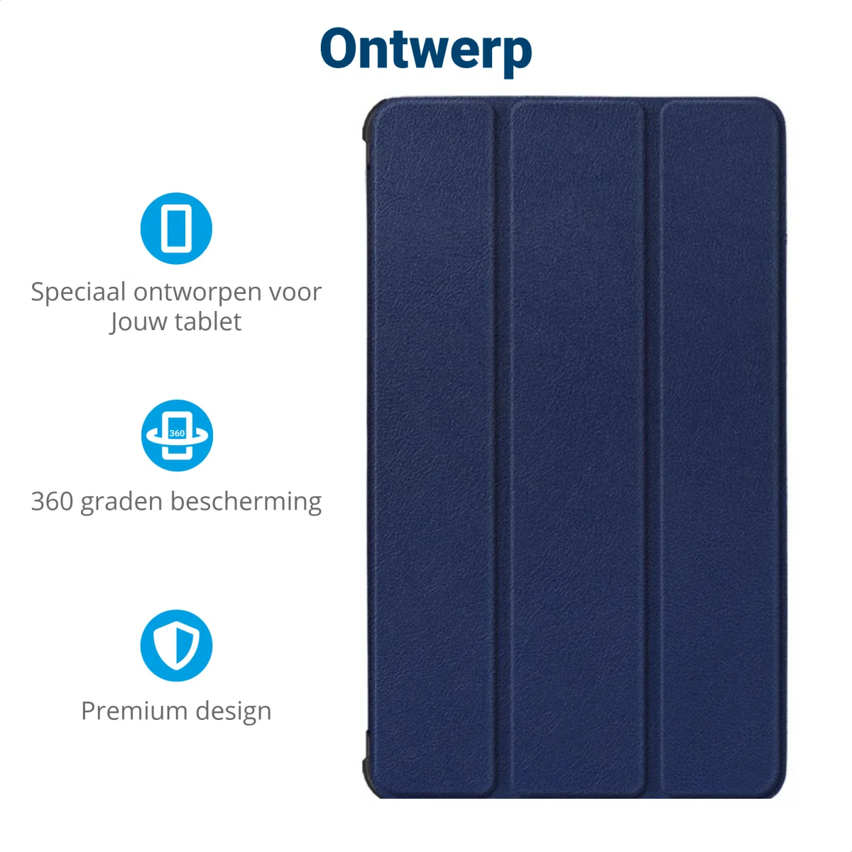Samsung Galaxy Tab A7 Lite Hoes Tri-Fold Book Case Blauw afbeelding 3