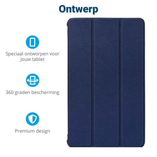 Samsung Galaxy Tab A7 Lite Hoes Tri-Fold Book Case Blauw afbeelding 3