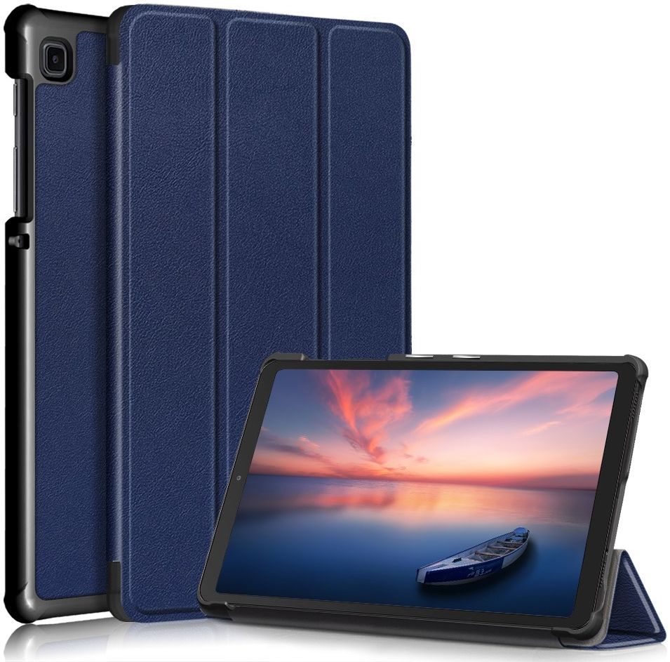 Samsung Galaxy Tab A7 Lite Hoes Tri-Fold Book Case Blauw afbeelding 1